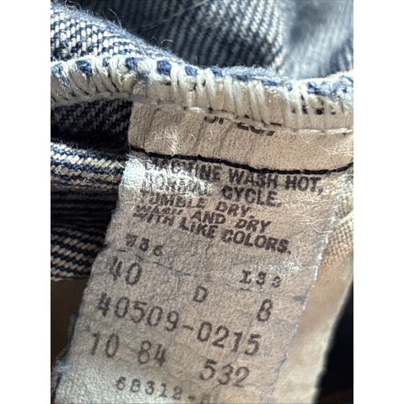 Vintage 80s Levi’s Orange Tab 532 Jean 40509–0215 Straight 36W 32L, Real 36x32 - Picture 7 of 7
